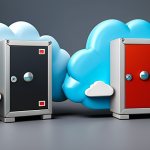 **

A visually compelling comparison of cloud computing and hybrid cloud infrastructure. Show a stylized cloud icon splitting in half. One side shows vibrant, easily scalable resources (representing cloud computing). The other side features a secure vault integrated with smaller cloud icons (representing hybrid cloud's security and scalability). Use a modern, clean design with Italian colors.

**