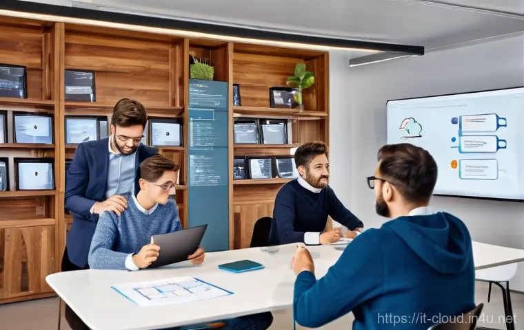 클라우드 컴퓨팅 실무에서 팀워크 강화 팁 - **Prompt:** A diverse team of six tech professionals, dressed in smart-casual Italian business attir... 클라우드 컴퓨팅 실무에서 팀워크 강화 팁 - **Prompt:** A diverse team of six tech professionals, dressed in smart-casual Italian business attir...
