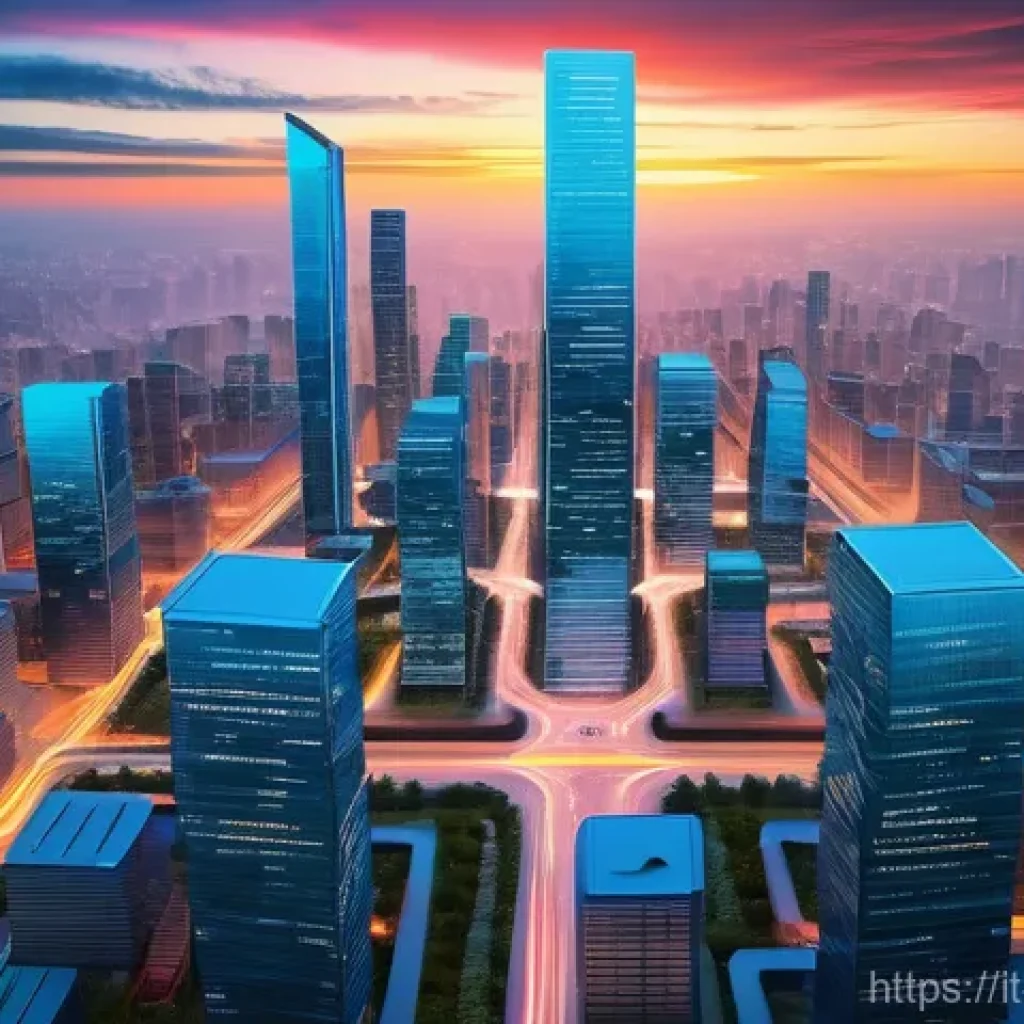 클라우드 네이티브 애플리케이션 설계 - **Prompt:** A vibrant, futuristic cityscape at dawn, symbolizing a highly agile and scalable digital...