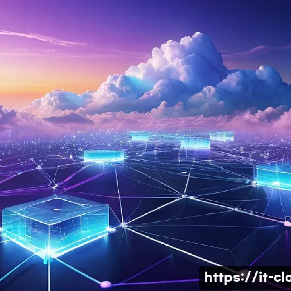 클라우드 컴퓨팅과 블록체인 기술 융합 사례 - **Prompt 1: The Perfect Dance of Cloud and Blockchain**
    "A vibrant, dynamic digital illustration...