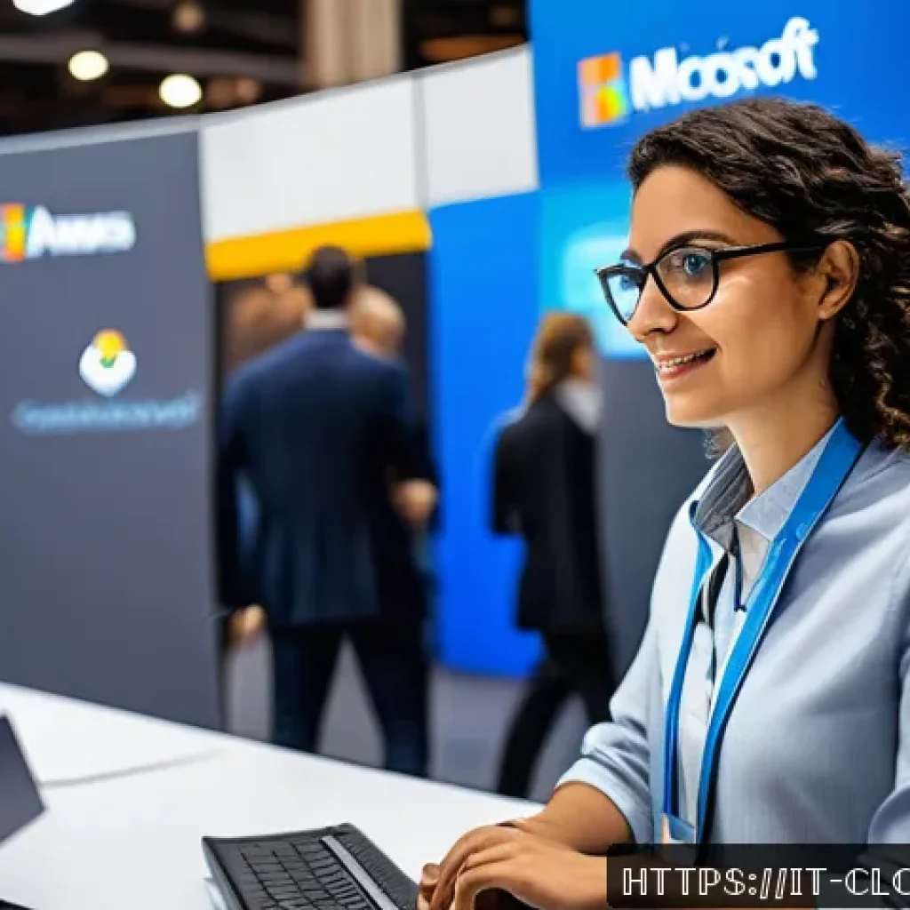 클라우드 자격증 취득 후 커리어 개발 - A professional Italian cloud computing specialist attending a technology conference in Milan, wearin...