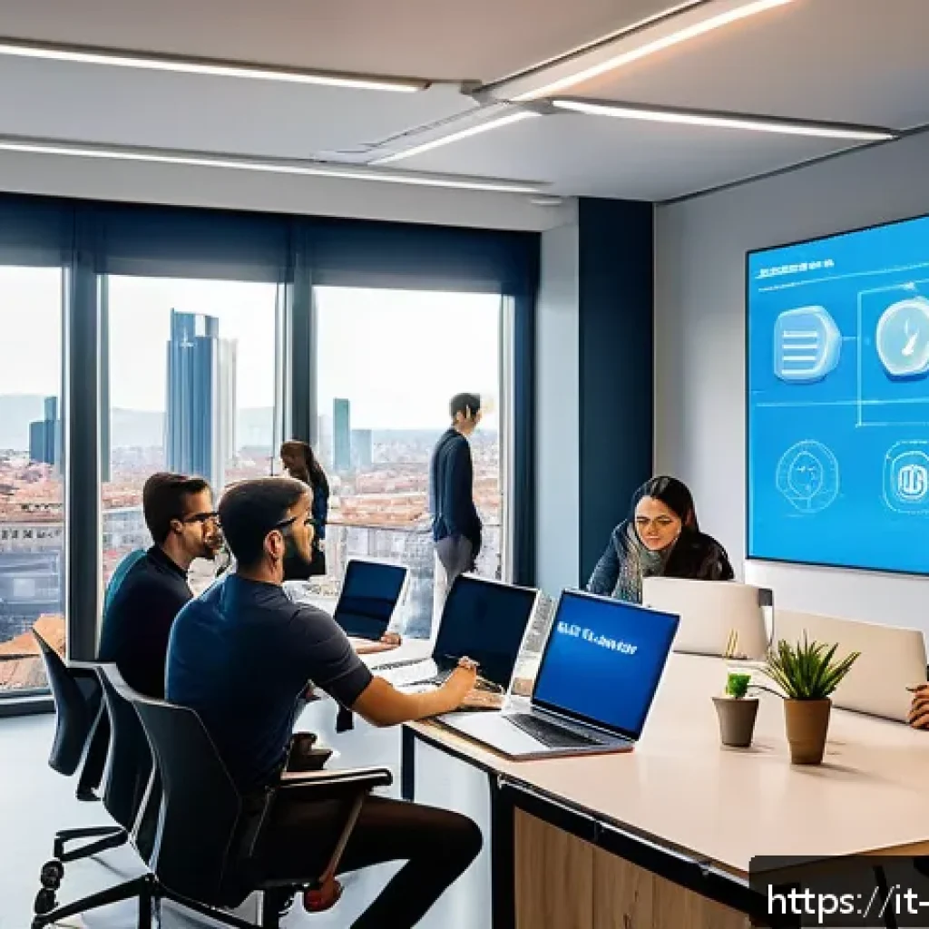 클라우드에서 컨테이너 활용 방법  Kubernetes - A modern Italian startup office environment showcasing a diverse team of young professionals collabo...