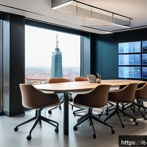 클라우드 컴퓨팅과 하이브리드 클라우드 비교 - A modern Italian business office environment showcasing a diverse team of professionals collaboratin...