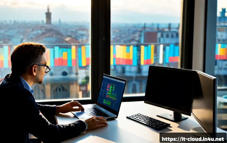 Home 17 클라우드 기반 데이터 파이프라인 구축 사례 - Photorealistic modern Italian technology office in Milan, senior data engineer and business analyst ...